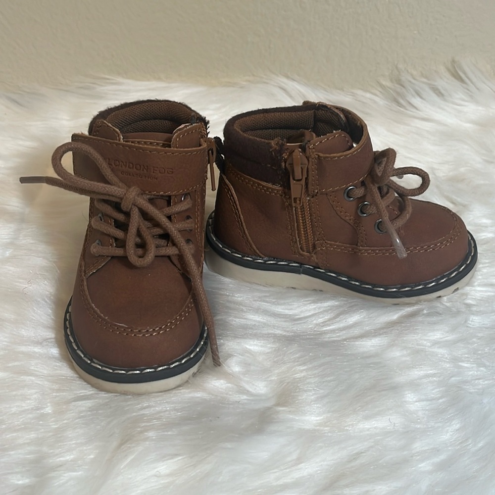 London Fog Brown Toddler Lace Boots